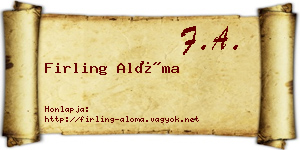 Firling Alóma névjegykártya